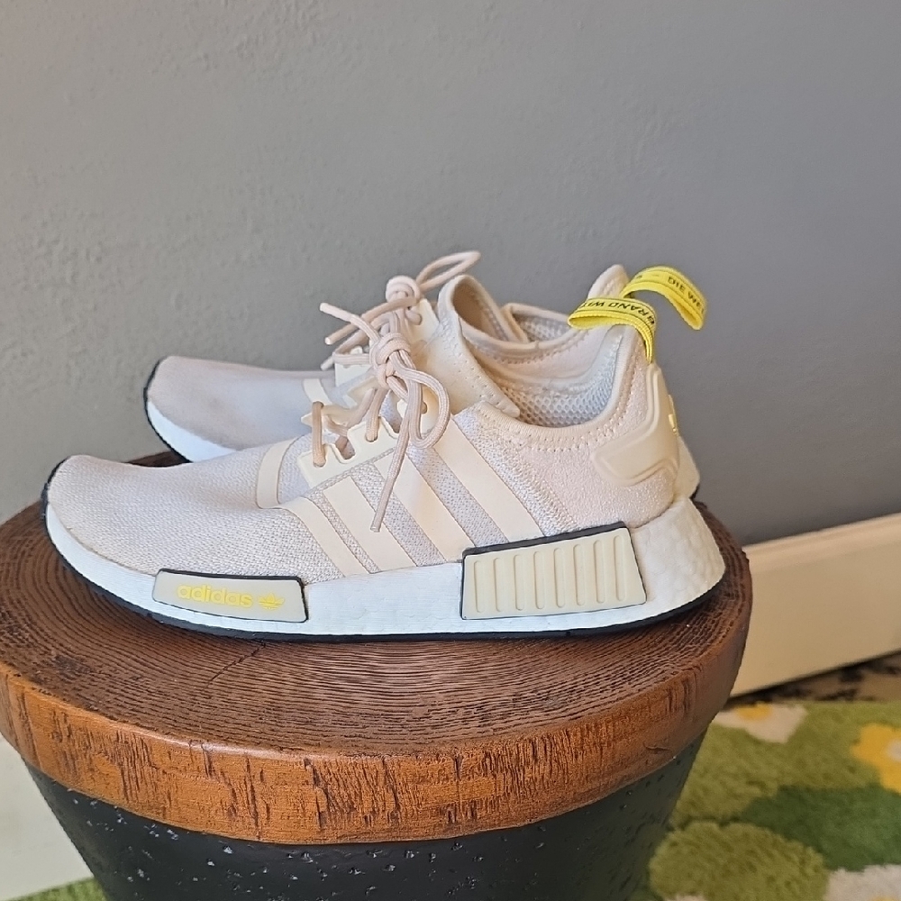 Adidas Cream and Yellow NMD Sneakers